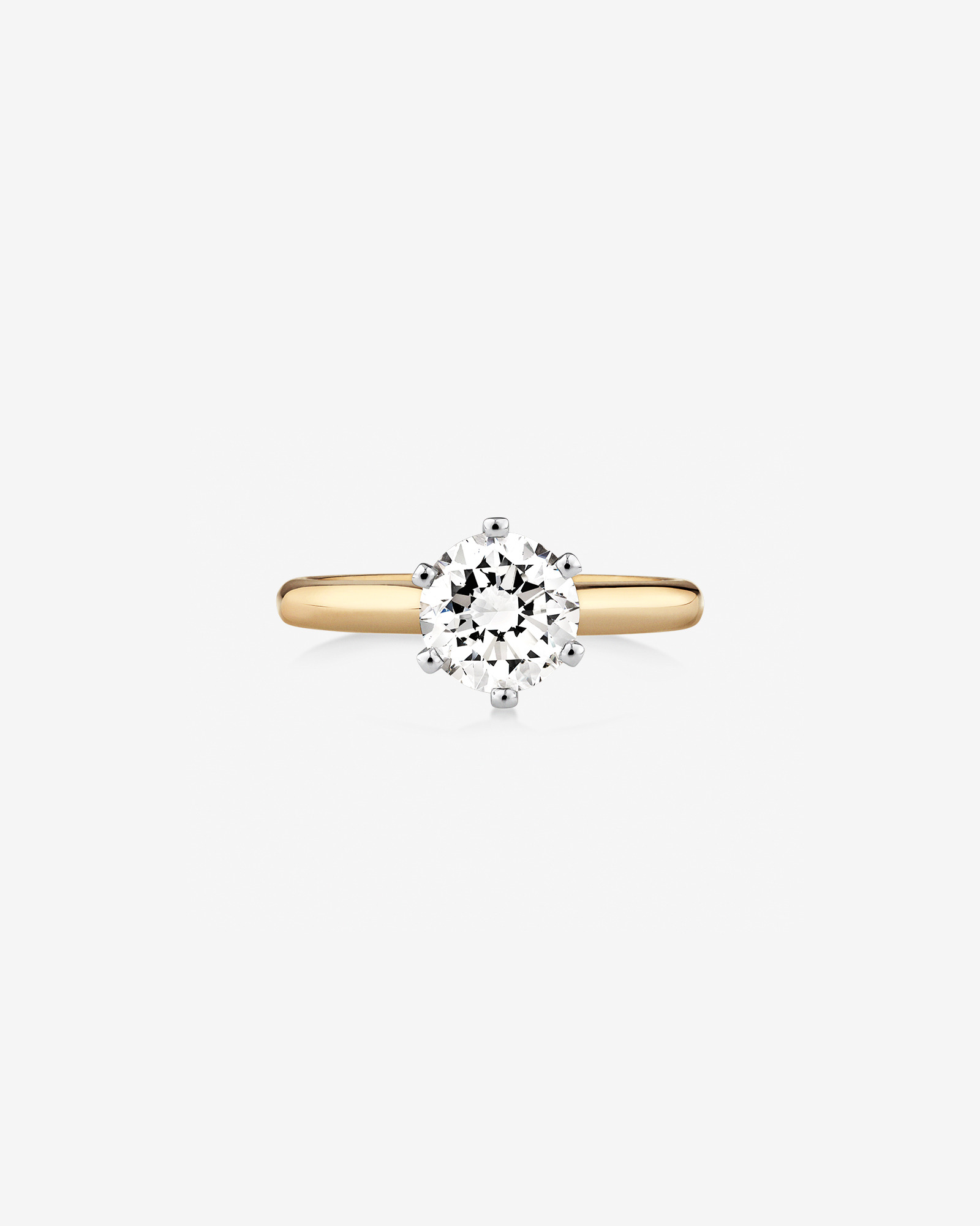 Certified Solitaire Engagement Ring with A 1 1/2 Carat TW Diamond in 18kt Yellow & White Gold